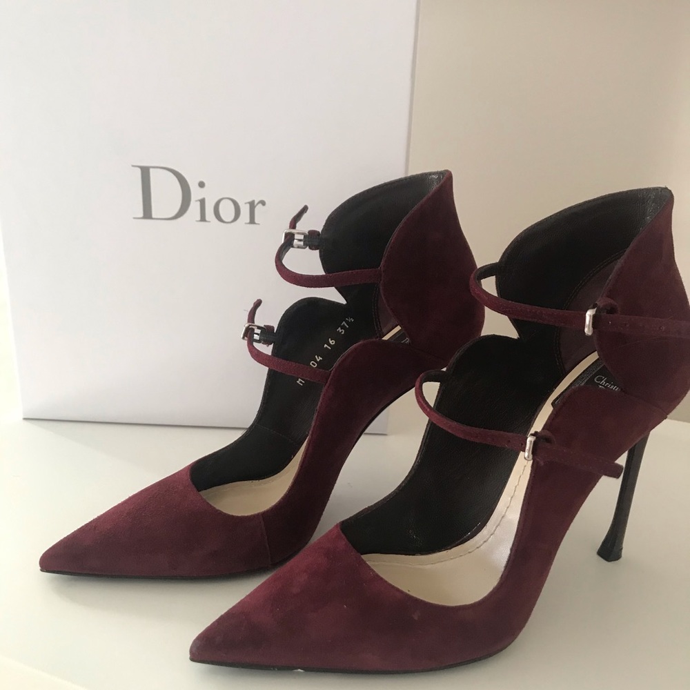 Dior Petale Burgundy Stilettos